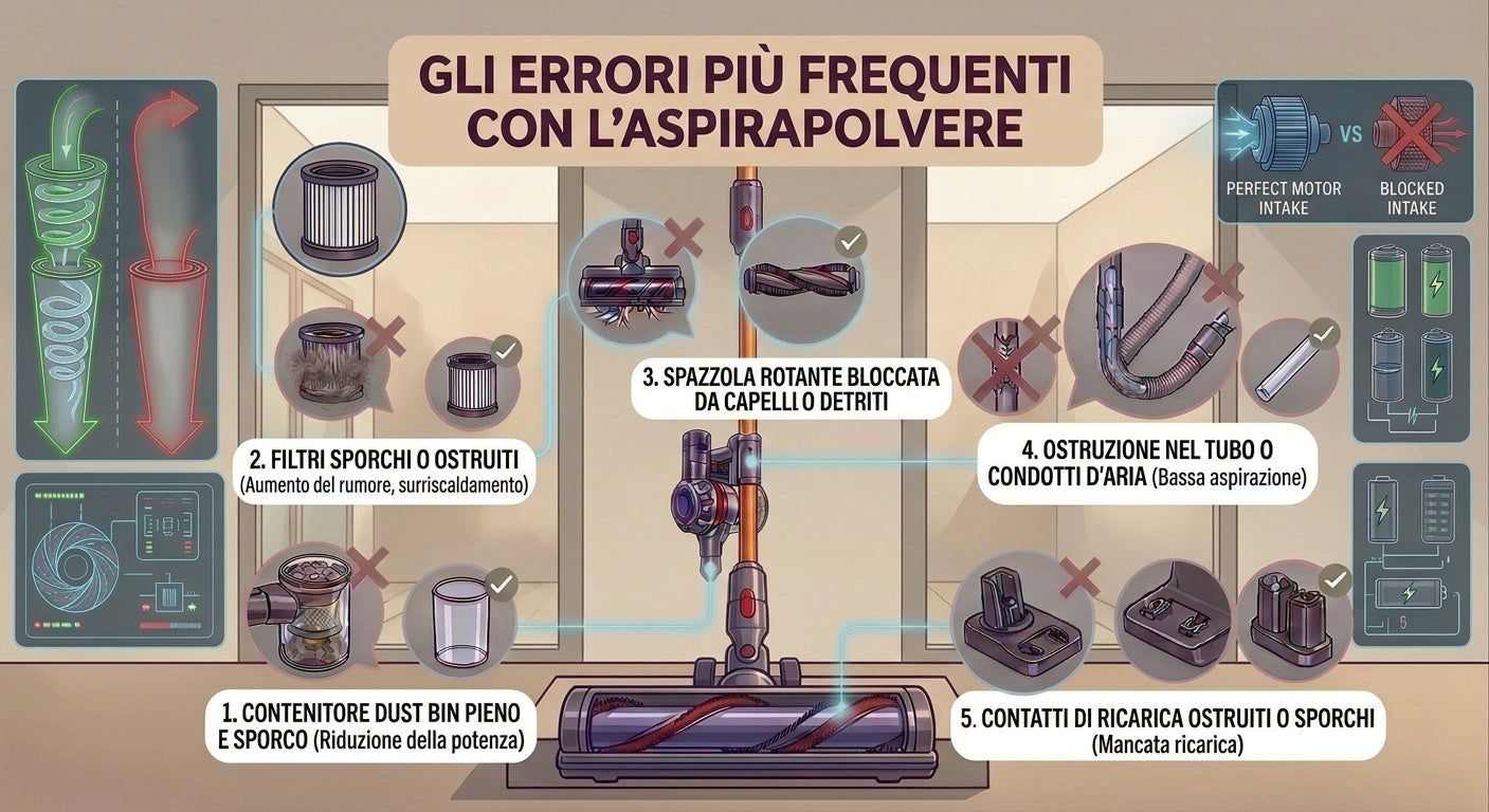 I problemi più comuni dell'aspirapolvere: guida completa alle cause e alle soluzioni
