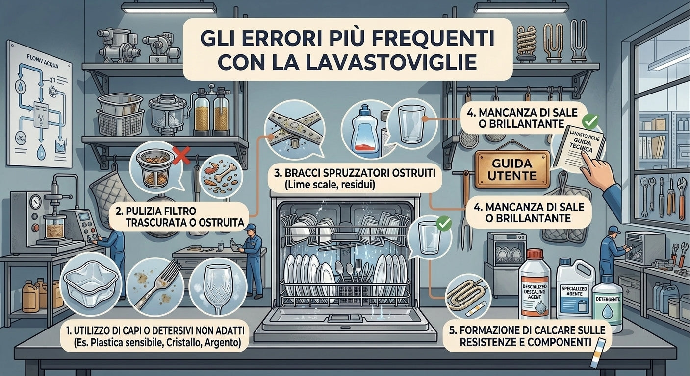 I problemi più comuni della lavastoviglie: guida completa alle cause e alle soluzioni