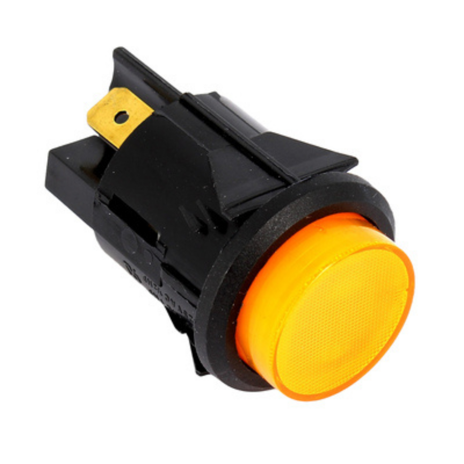 Interruttore luminoso giallo da incasso 16 a bipolare - 4 faston