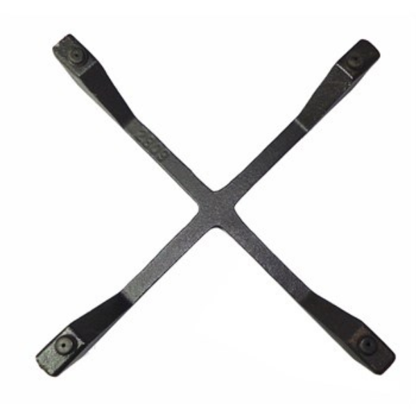 Griglia a croce in ghisa nera satinata cucina foster cm.14 x 14 alta