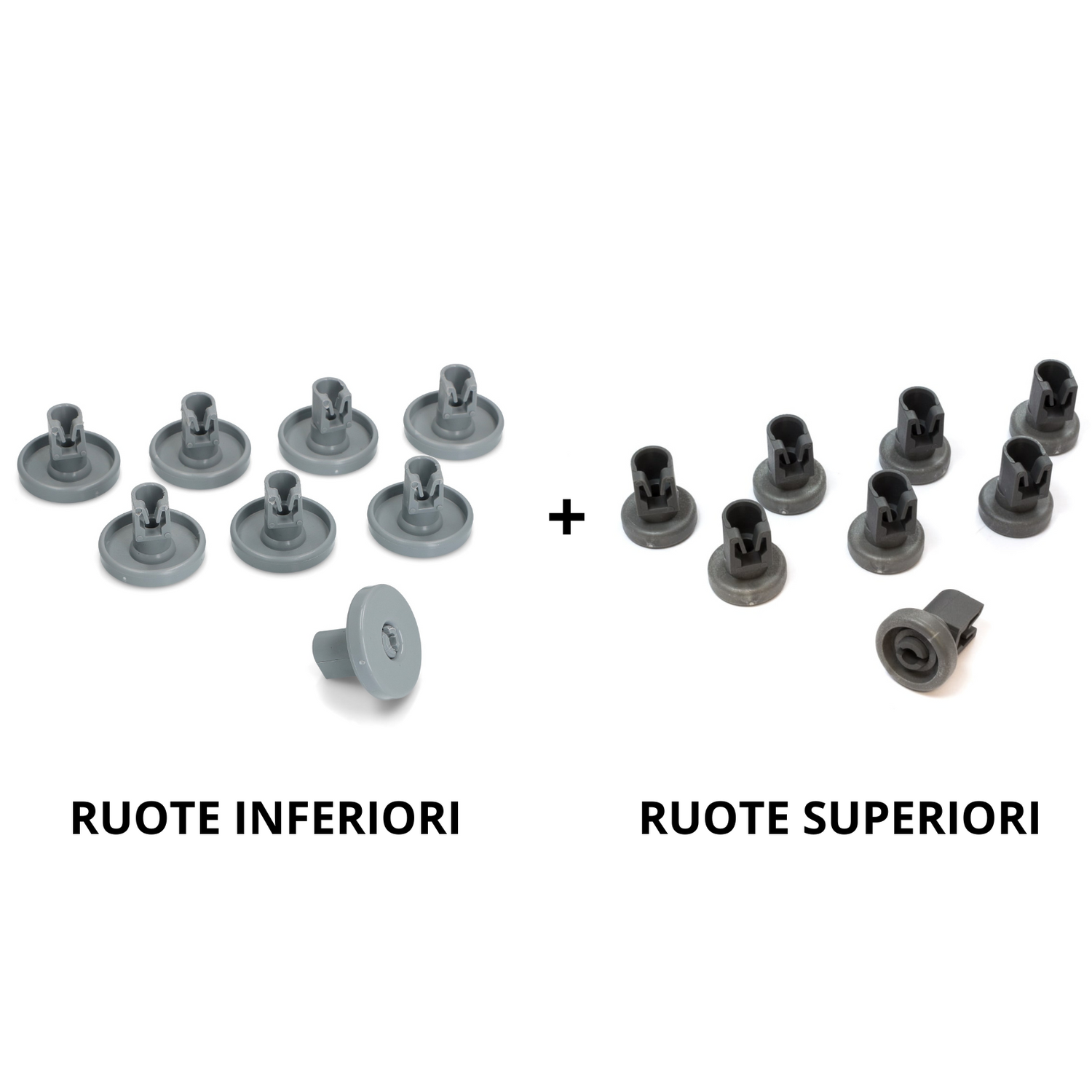 Rex Electrolux Zanussi kit 16 ruote lavastoviglie cestello inferiore + superiore