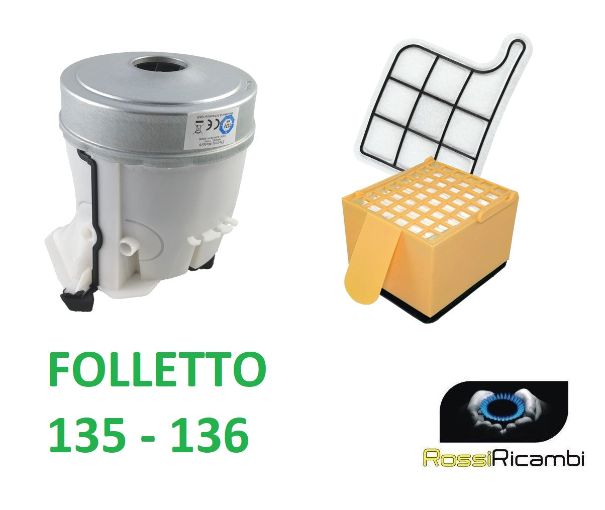 Motore + filtri vk135 vk136 Vorwerk Folletto 900 watt compatibile filtro hepa
