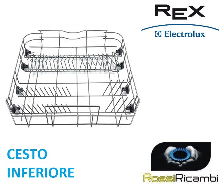 Rex electrolux cesto inferiore lavastoviglie cestello ruote ricambio originale