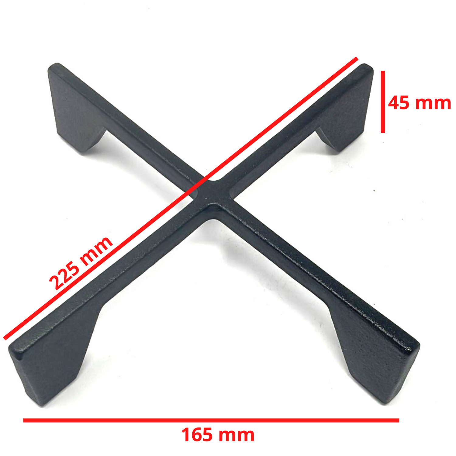 Foster - Griglia a croce in ghisa nera satinata cucina cm.16,5 x 16,5
