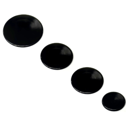 Kit piattelli spartifiamma neri lucidi cucina a gas piani cottura 4 fuochi Hotpoint Ariston Indesit