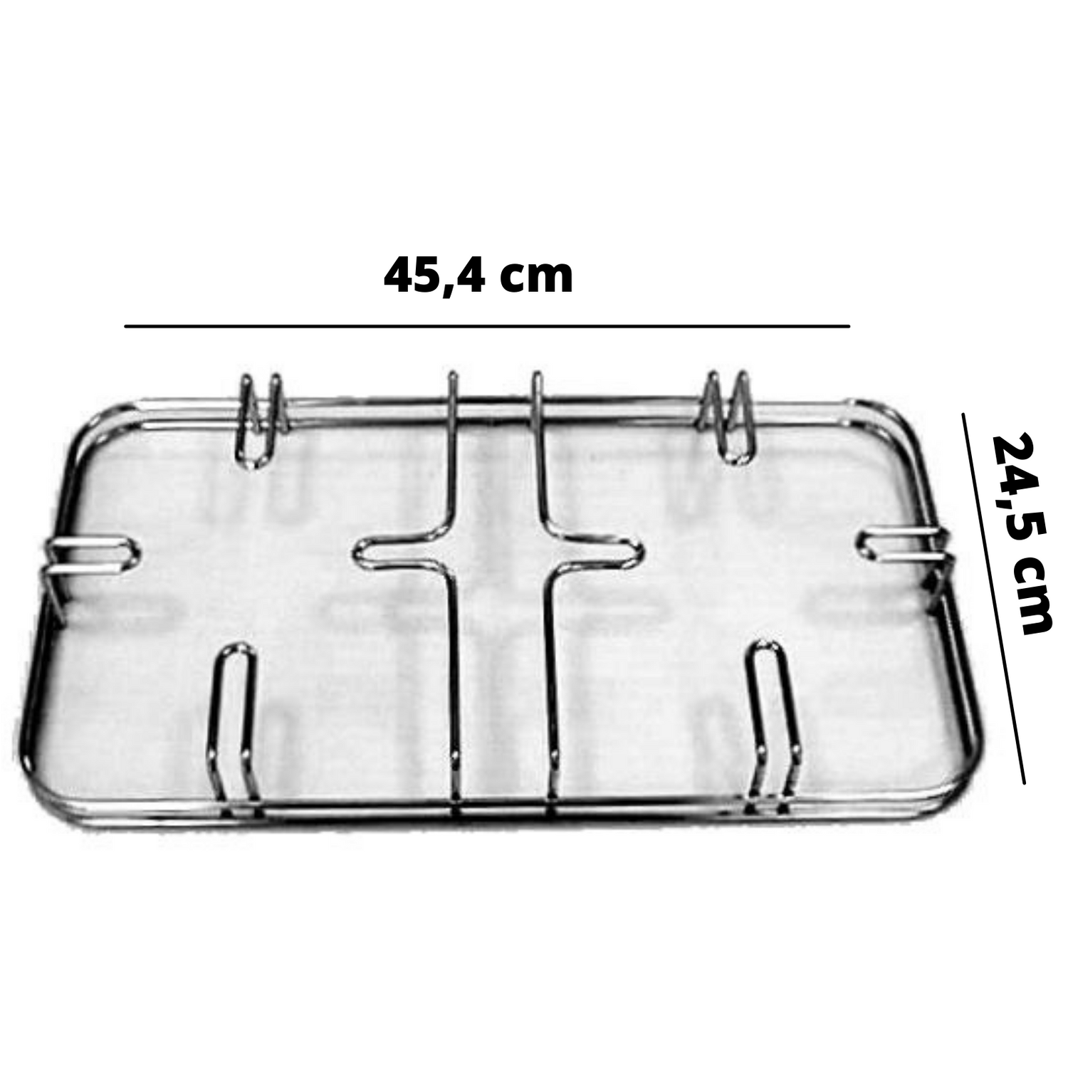 Nardi griglia cucina a gas 2 fuochi in acciaio cromato cm.45,4 x 24,5 alta