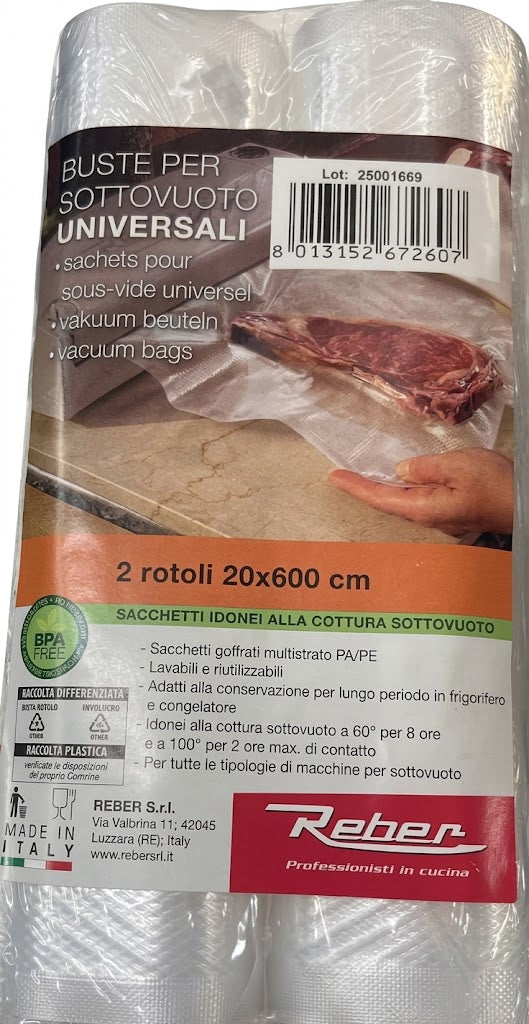Buste per sottovuoto alimenti - 20 x 600 cm