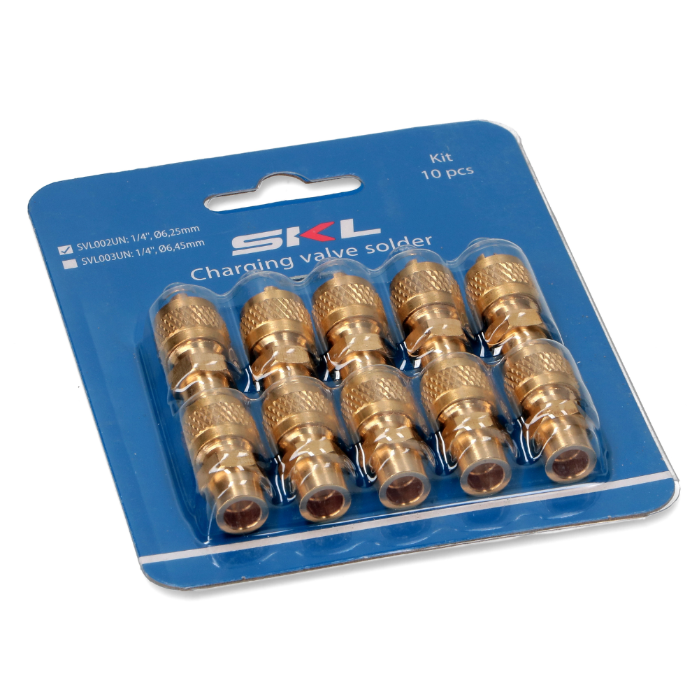 Valvola a saldare 1/4 sae ricambio per ricarica gas freon refrigerante kit 10 pezzi