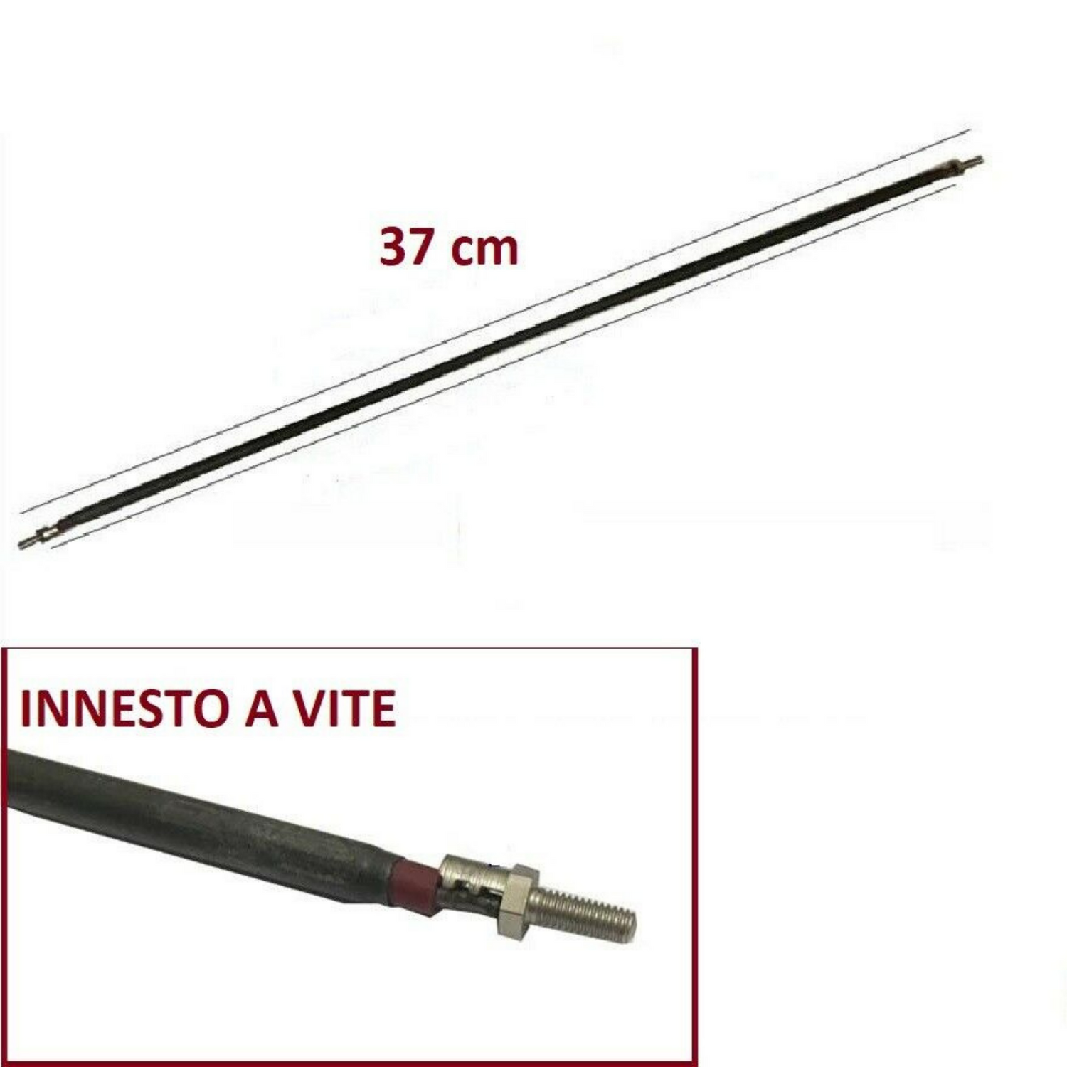Resistenza lineare per fornetto 350 W 110 v con attacchi filettati