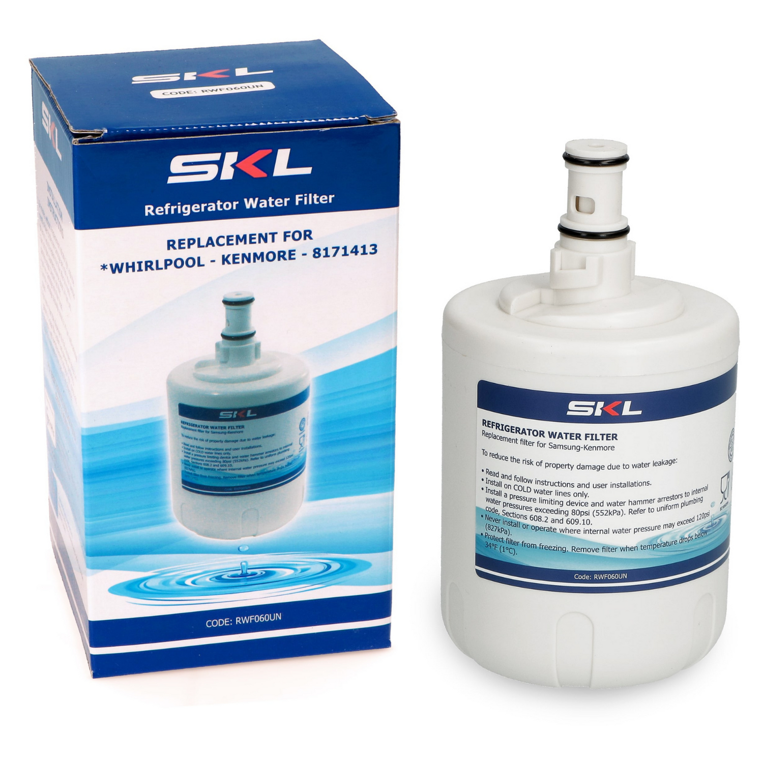 Whirlpool ,kitchen, kenmore filtro acqua per frigorifero 8171413, 46-9002, nlc2