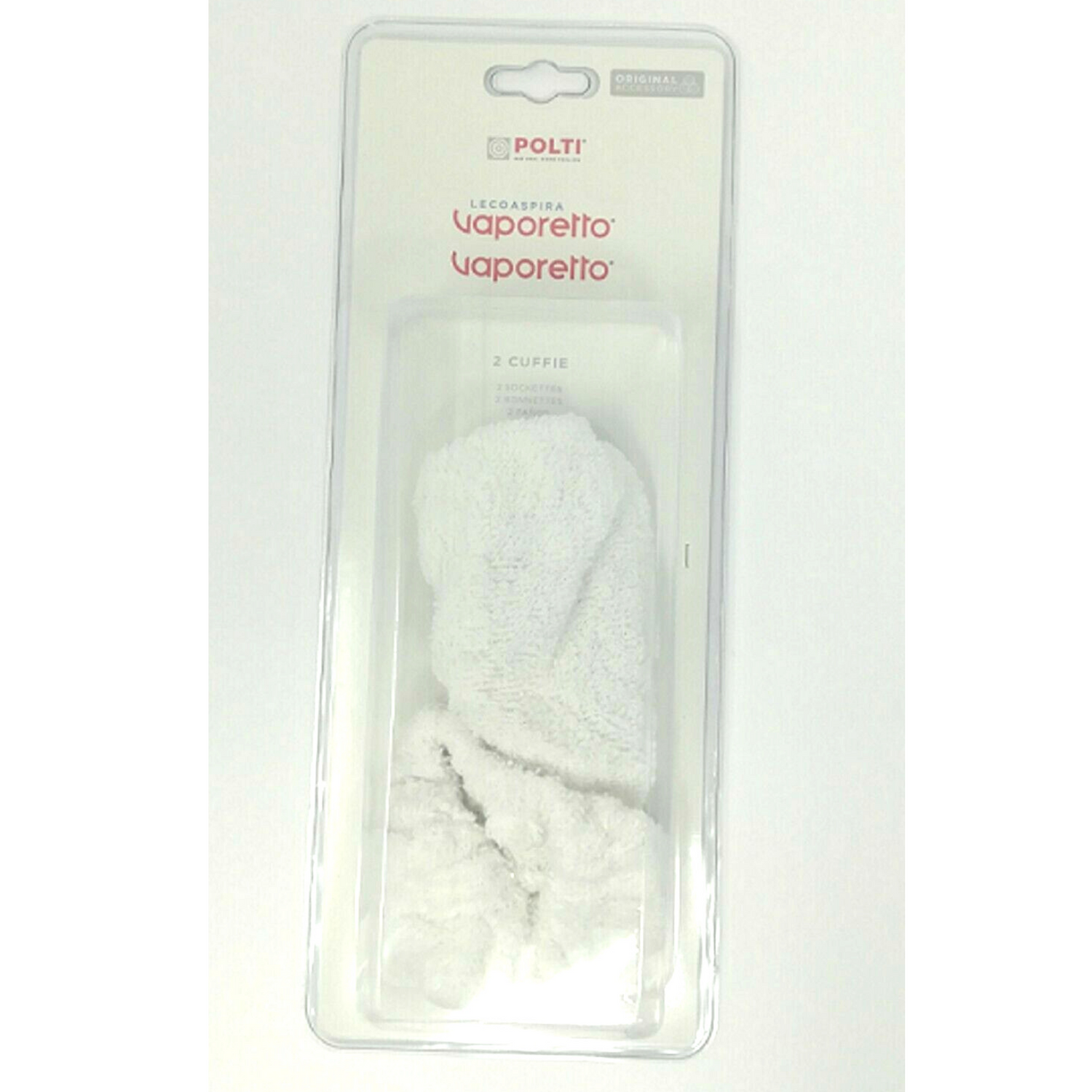 Kit 2 cuffie panni piccoli per lecoaspira e vaporetto Polti ricambio originale