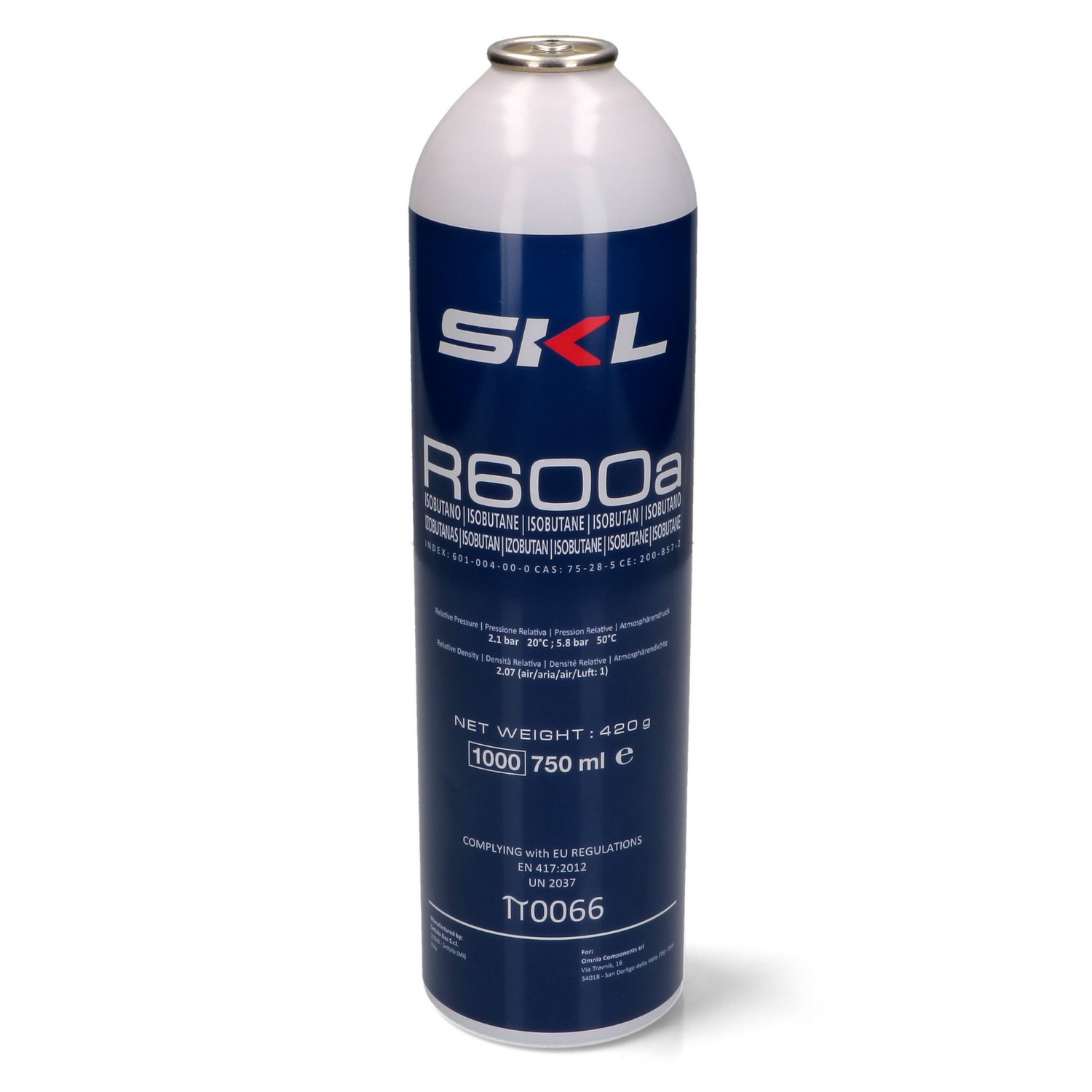 Bombola gas refrigerante per frigo e frezeer R600 - R600A 420 gr