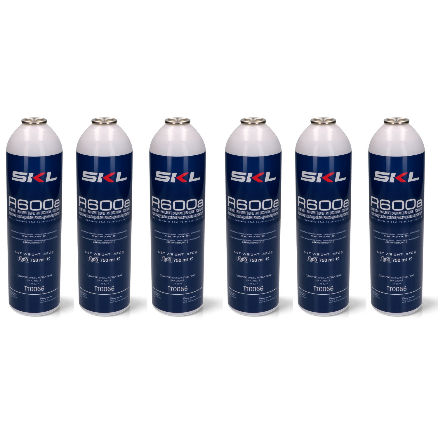 Bombola gas refrigerante frigo e freezer r600 - r600a 420 gr. - 6 pezzi