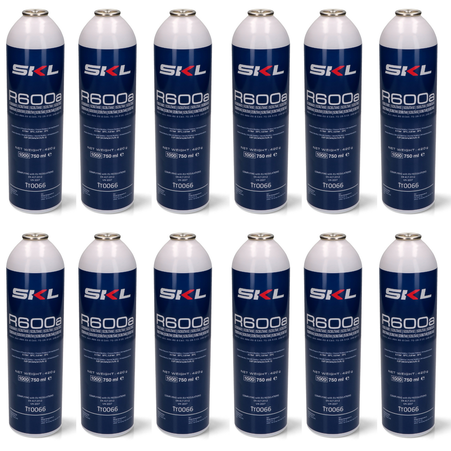 Bombola gas refrigerante frigo e freezer R600 - R600a 420 gr. - 12 bombole