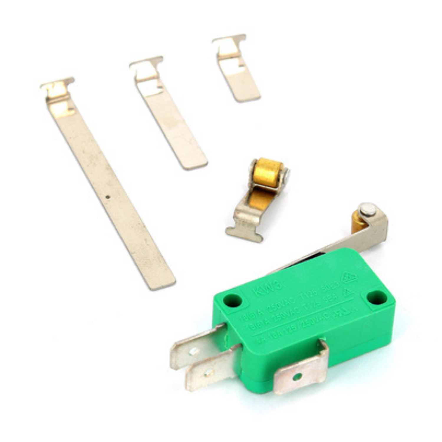 Ricambio microdeviatore mm. 28x16 13a - 3 faston da mm 6,3 con 5 tipi di staffette