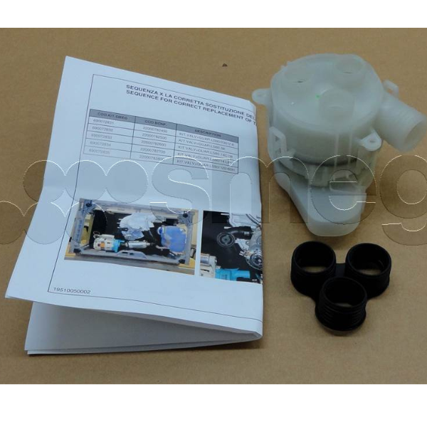 Kit valvola alternata 2 vie e guarnizione per lavastoviglie Smeg originale