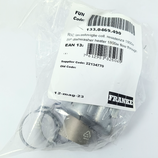 Resistenza tubo lavastoviglie Franke 1800 watt 133.0469.490 originale