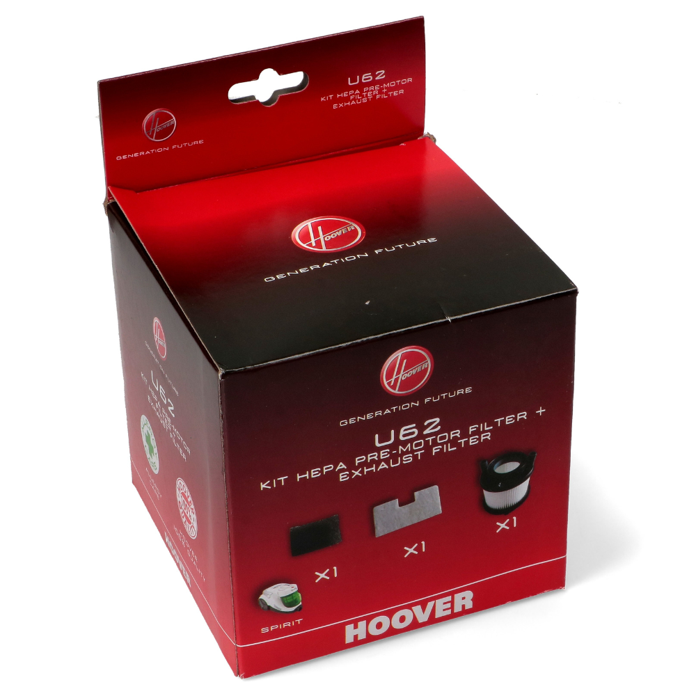 Kit filtri hepa aspirapolvere Hoover spirit originale u62 in scatola