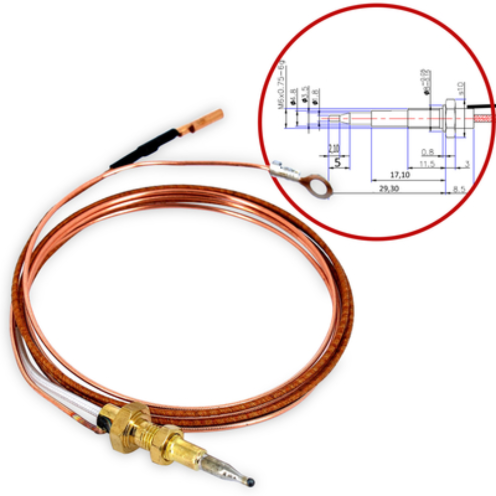 Kit 4 termocoppie valvola sicurezza piano cottura Ariston Indesit Star