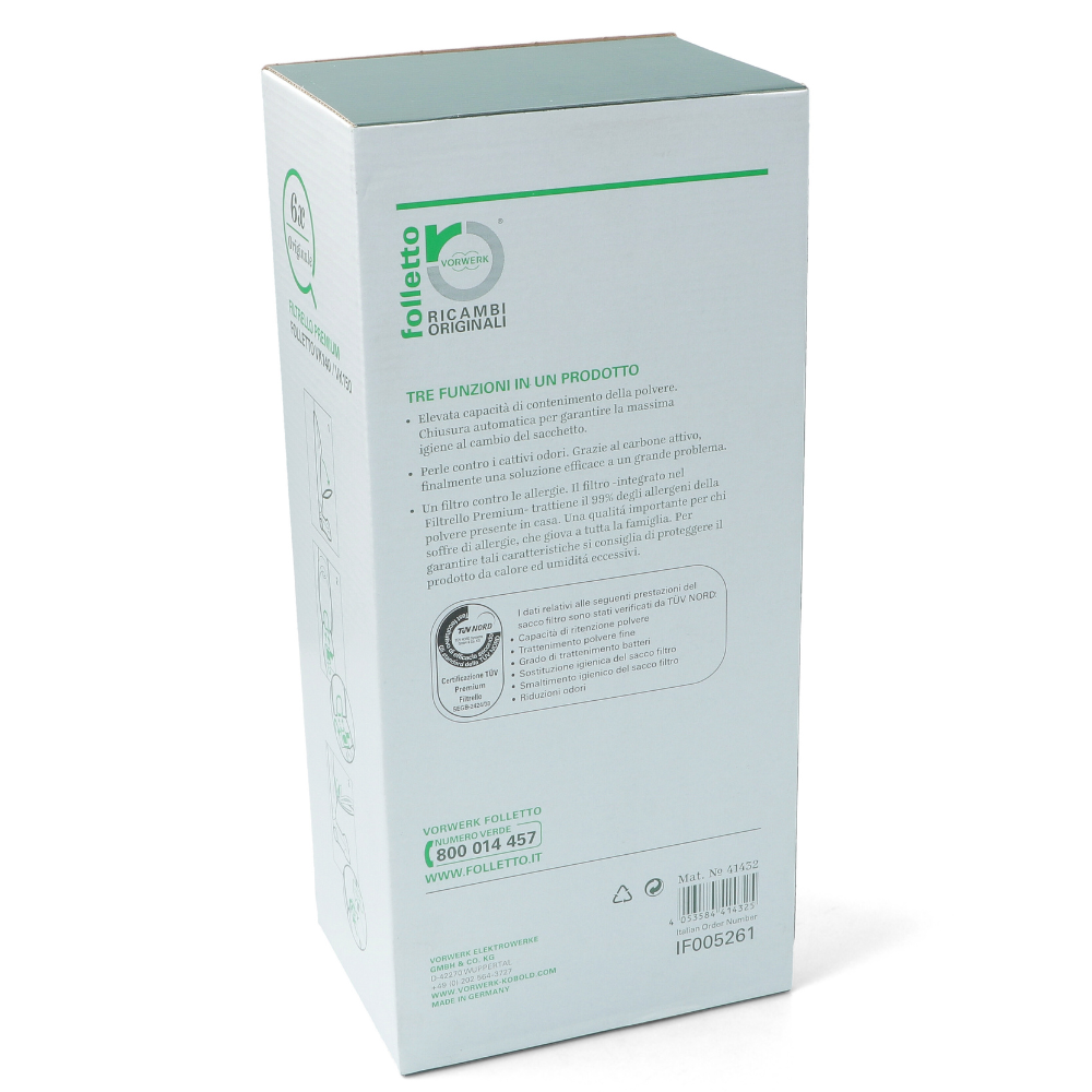 Sacchetti per Vorwerk Folletto VK140 VK150 in microfibra 6 pezzi originali