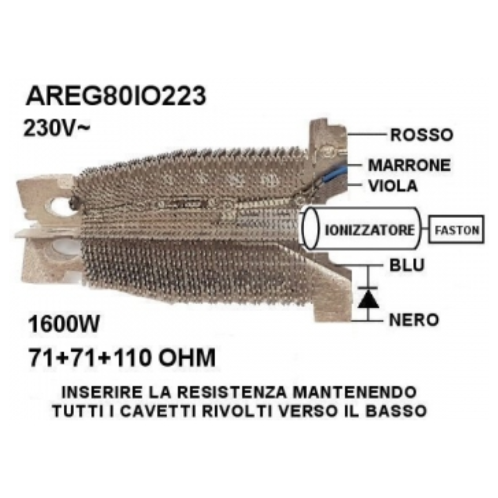 Resistenza phon asciugacapelli Gamma+ ARIA DUAL IONIC ricambio originale