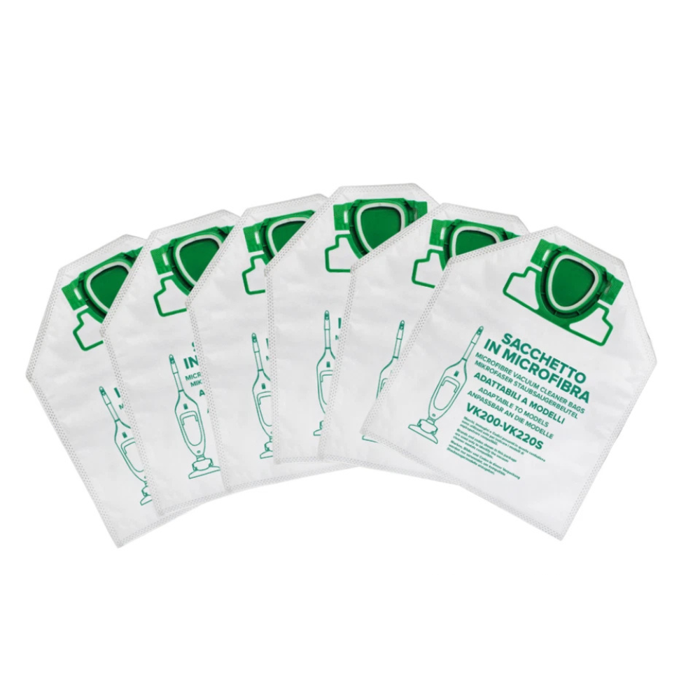 6 sacchetti Vorwerk Folletto VK200 VK220s ricambio compatibile