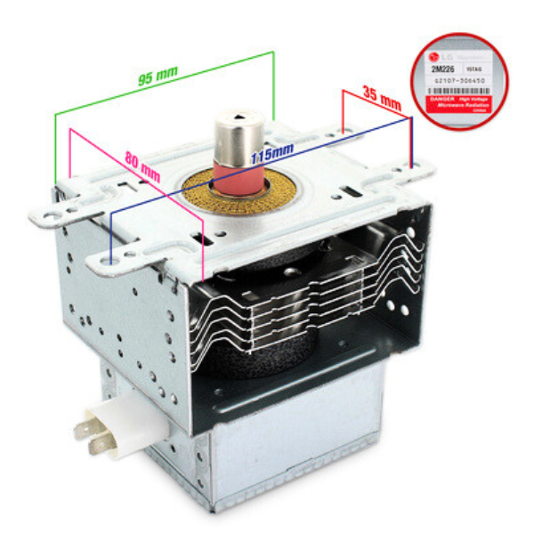 Magnetron 900 watt 2m226 15tag microonde Lg Moulinex Panasonic DeLonghi