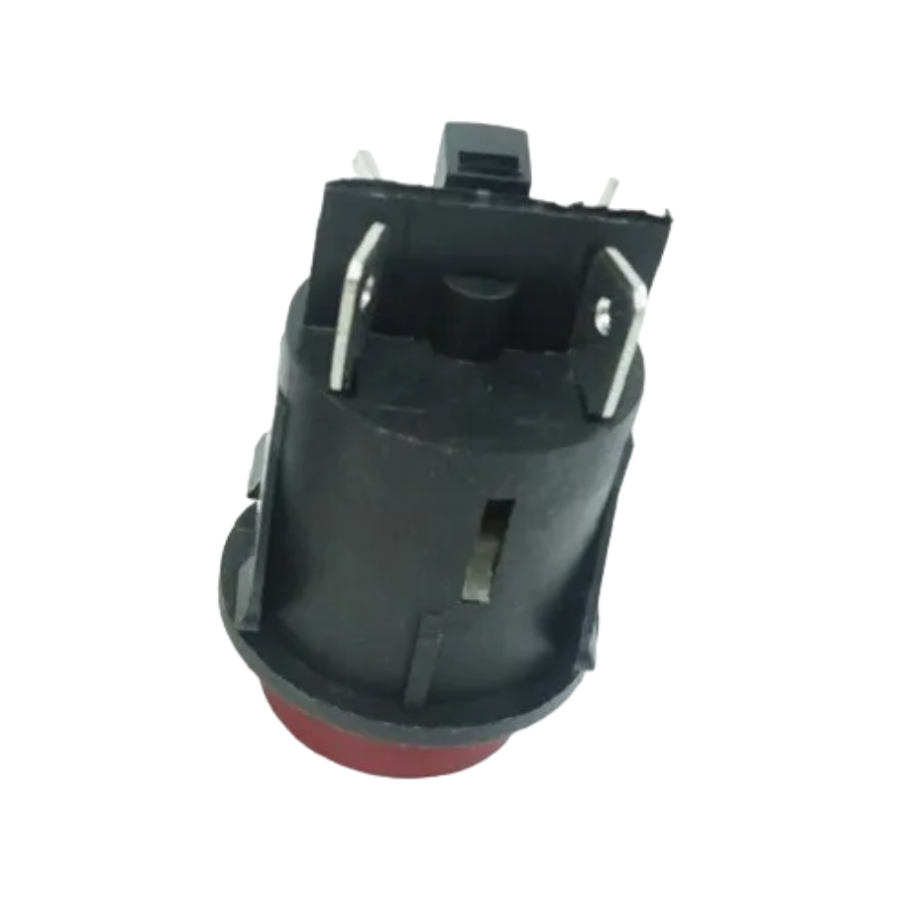 Pulsante luminoso rosso da incasso 16 a bipolare diametro 24 - 4 faston -1 pezzo