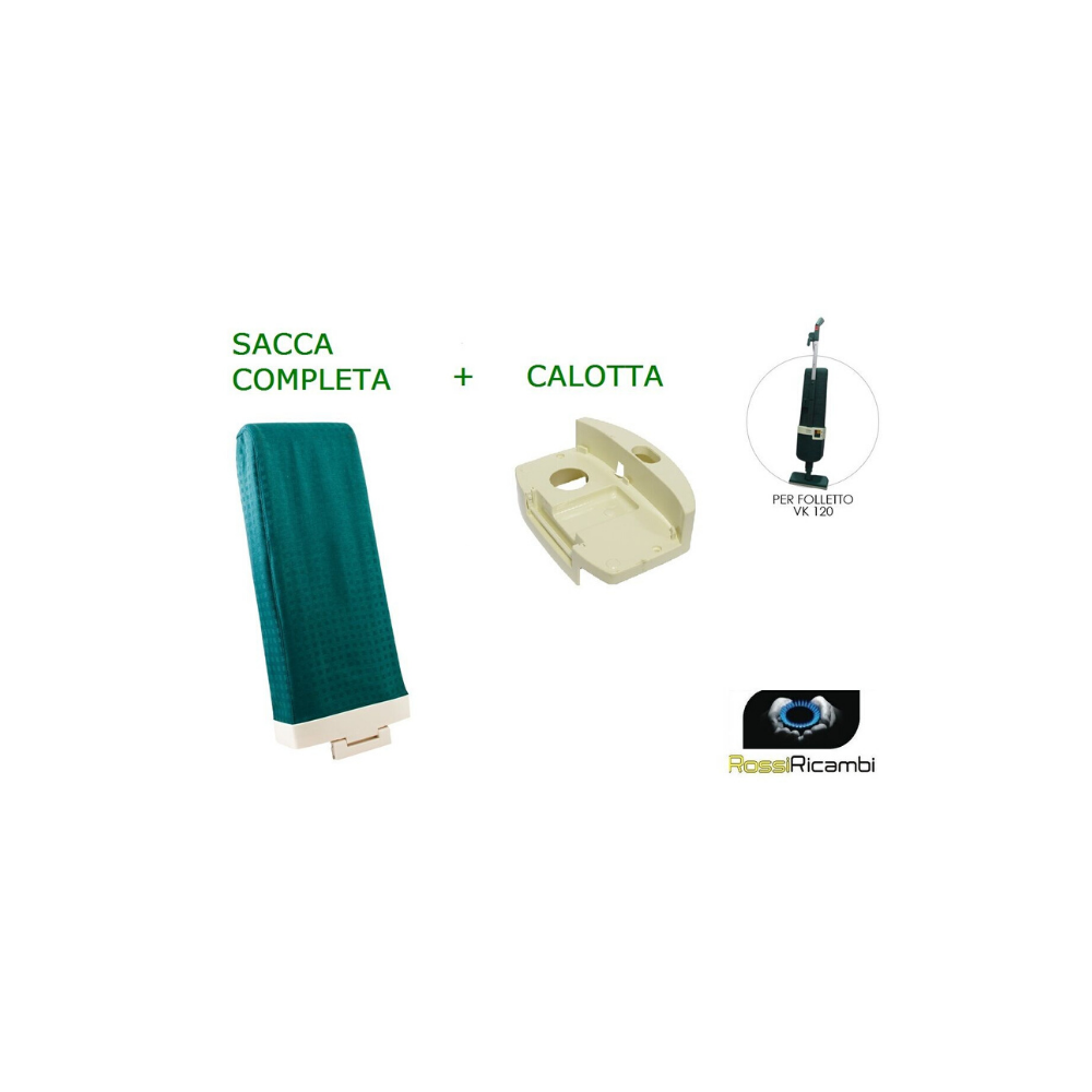 Vorwerk Folletto sacca portasacchetti filtro e calotta chiusura motore modello VK120