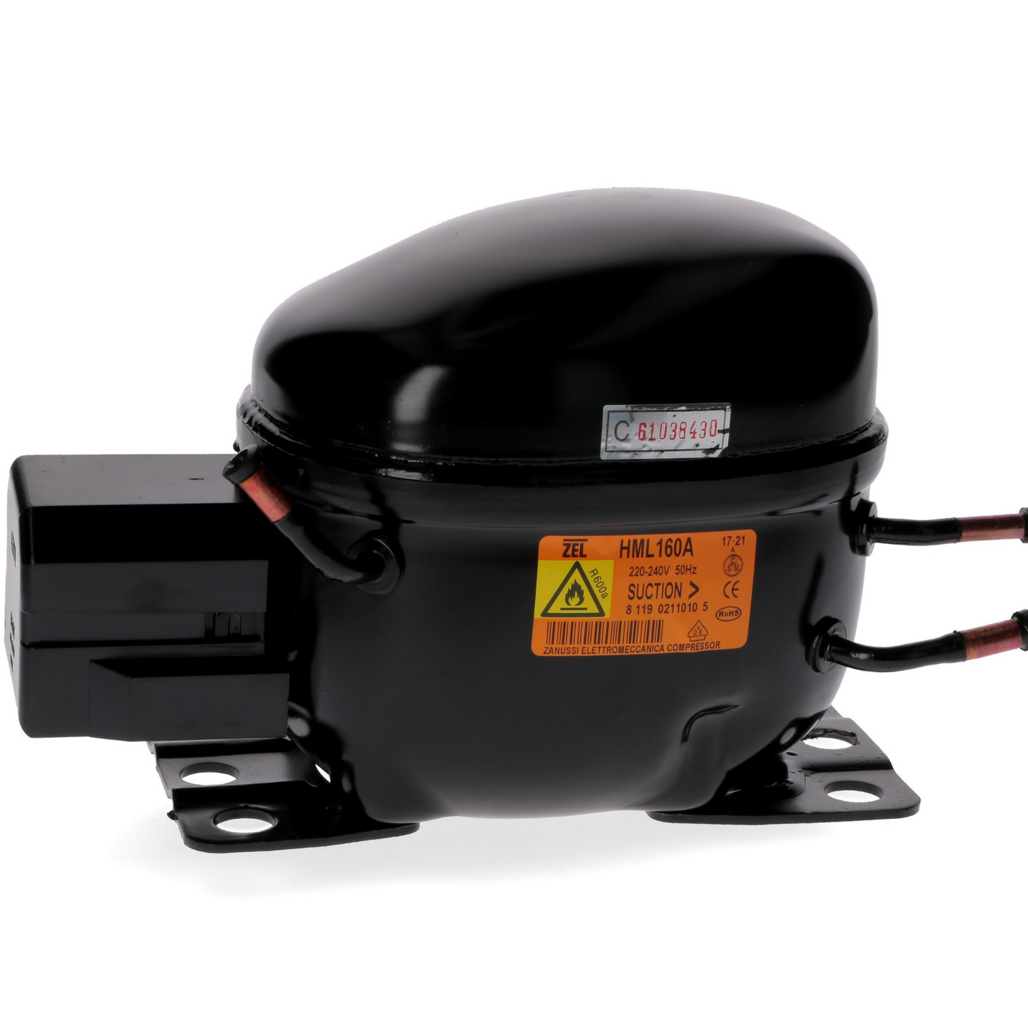Compressore Ermetico Frigorifero Zel HML160A GAS R600 HP 1/6 cilindrata: 9.20cc