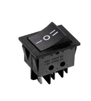 Commutatore elettrico nero da incasso 10A bipolare 6 faston