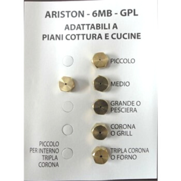 Serie ugelli cucina a gas hotpoint ariston 5 fuochi + forno gas bombola gpl