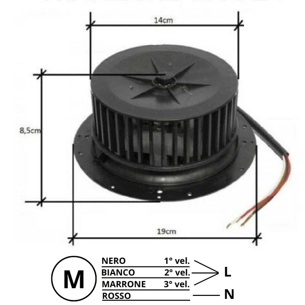 Motore cappa aspirante 3 velocità 135 watt per cappe Elica Faber Tecnovind ed altre marche