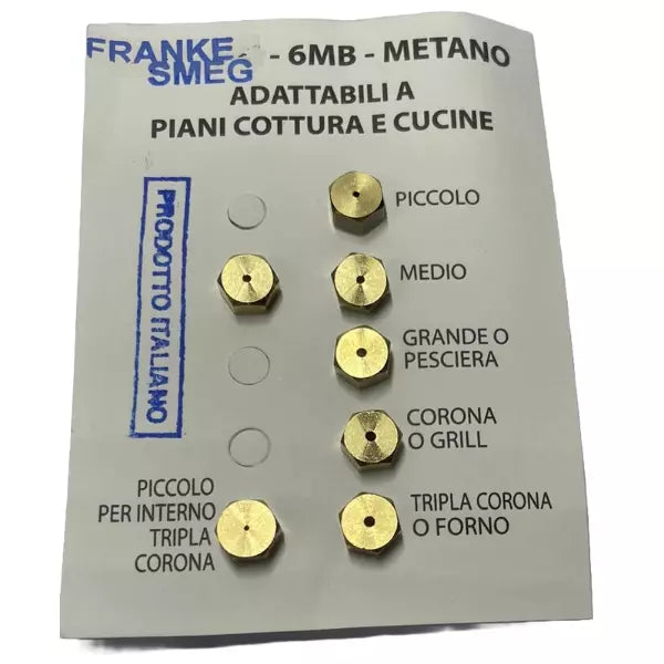 Kit ugelli piano cottura cucine gas Franke 5 fuochi + forno- gas metano - 6mb